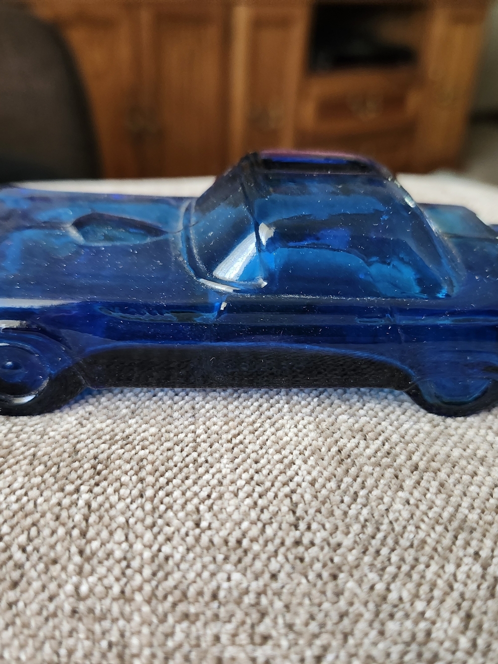 1955 Thunderbird Avon Blue Glass Car Shaving Accessory